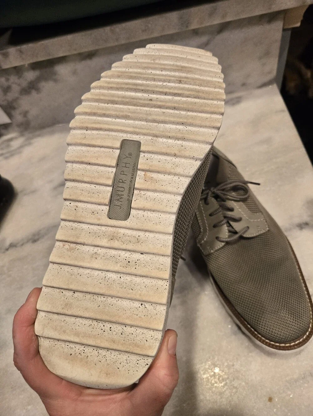 Johnston & Murphy Gray Knit Oxford Shoes 10.5 Usa